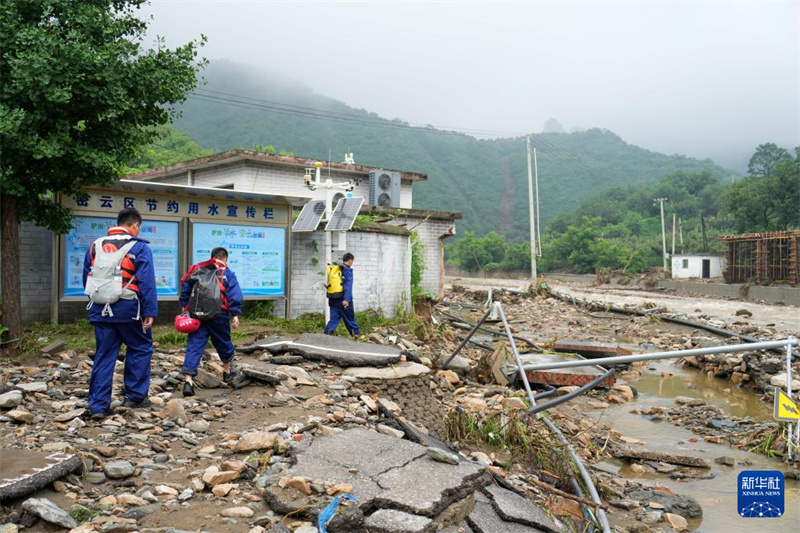 Fortes chuvas atingem distrito de Miyun em Beijing